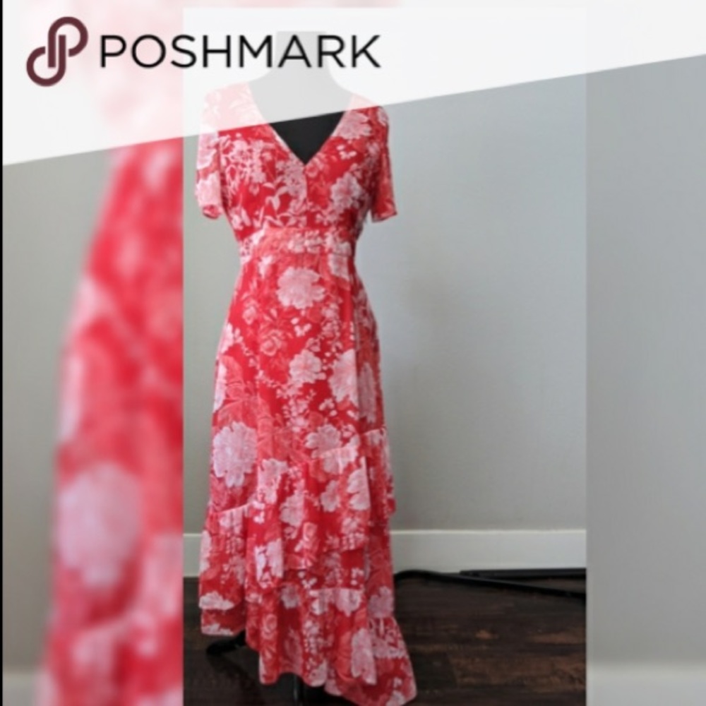 Inc international concepts Red chiffon dress